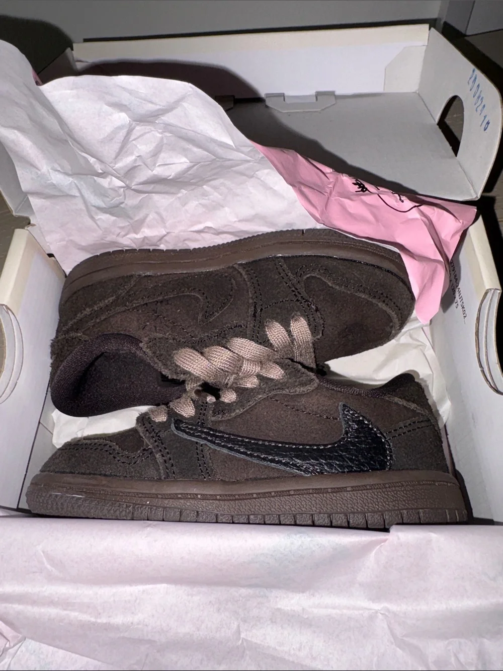 Jordan 1 low Travis Scott Velvet Brown Toddler